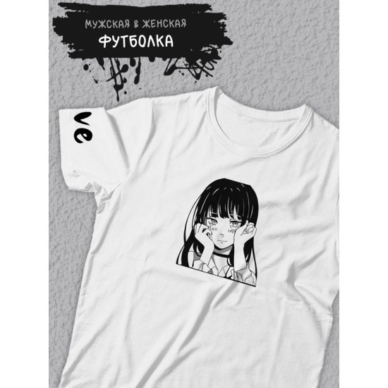 Футболка оверсайз летняя с принтом аниме тян kawaii унисекс