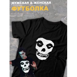 Футболка черная Король и Шут киш с черепом misfits оверсайз