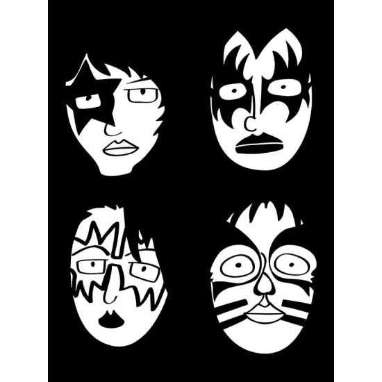 Шоппер черный с принтом Рок группа Kiss, состав. Сумка для шопинга на плечо тканевая, мужская и женская.