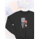Парные свитшоты Кролики aesthetic art заяц черный мужской с принтом минимализм для влюбленных пар парня и девушки, двоих подруг, милая, мемная прикольная парная одежда андеграунд y2k style оверсайз