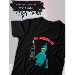 Футболка Футурама Бендер 23 февраля Futurama прикол с военным принтом