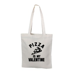 Сумка шоппер - холщовая хлопковая эко сумка с принтом Pizza is My Valentine