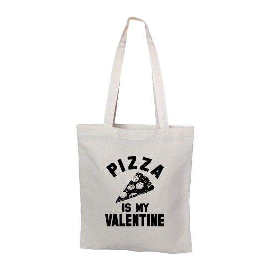 Сумка шоппер - холщовая хлопковая эко сумка с принтом Pizza is My Valentine