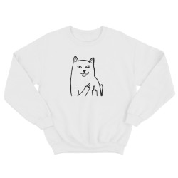 Свитшот с котом с факом / Женская толстовка без капюшона с принтом кота