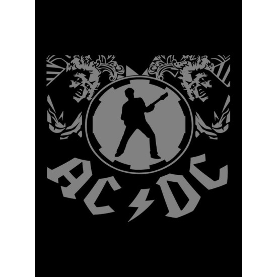 Футболка с принтом рок группа ACDC и надписью AC DC