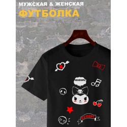 Футболка Kuromi Hello Kitty с принтом Куроми
