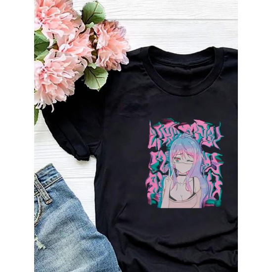 Футболка Аниме тян девушка каваи anime girl kawai y2k с принтом