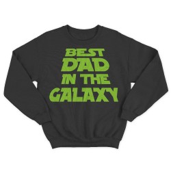 Прикольный мужской свитшот с надписью Best dad in the galaxy.