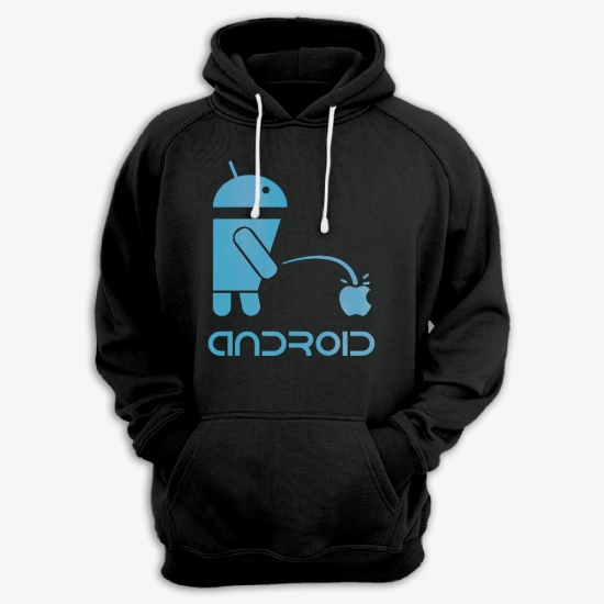 Прикольная мужская толстовка с капюшоном с надписью ANDROID.