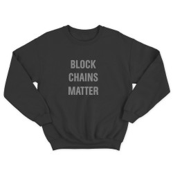 Свитшот для мужчины с интересной надписью Block chains matter. Оригинальная толстовка без капюшона.