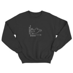 Свитшот для мужчины с интересной надписью Rabbit duck. Оригинальная толстовка без капюшона.