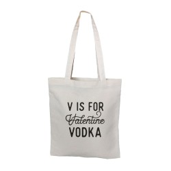Сумка шоппер - холщовая хлопковая эко сумка с принтом V is for Vodka