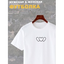 Футболка три сердца сердечки рисунок y2k aesthetic оверсайз с принтом надписью