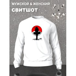 Свитшот аниме самурай ниндзя anime y2k белая оверсайз с принтом надписью рисунком ninja aesthetic унисекс мужская женская для подростков молодежи и взрослых хлопковая трикотажная одежда в подарок