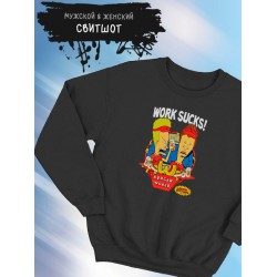 Свитшот Бивис и Баттхед Beavis and Butthead черная с принтом