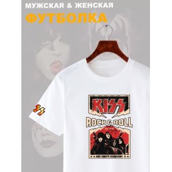 Футболка Kiss рок группа Кисс участники rock n roll с принтом