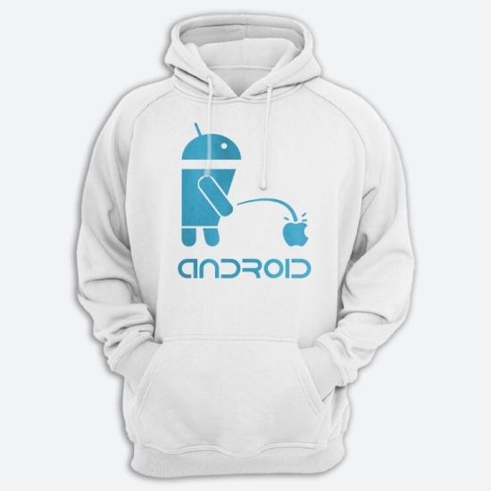 Прикольная мужская толстовка с капюшоном с надписью ANDROID.