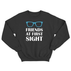 Парные свитшоты для двоих друзей Friends at first sight. Толстовки без капюшона для двоих