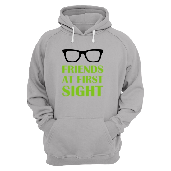 Парные толстовки с капюшоном для двоих друзей c надписью Friends at first sight