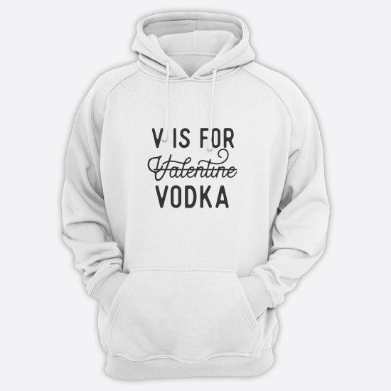 Толстовка ко дню влюбленных с принтом V is Vodka /Худи на 14 февраля
