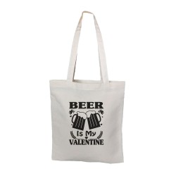 Сумка шоппер - холщовая хлопковая эко сумка с принтом Beer is My Valentine