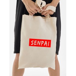 Сумка женская через плечо шоппер с принтом аниме надписью Senpai