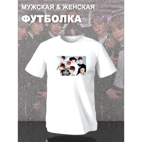 Футболка БТС участники BTS мемберы Bangtan boys кпоп с принтом