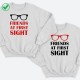 Парные свитшоты для двоих друзей Friends at first sight. Толстовки без капюшона для двоих