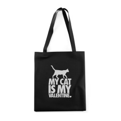 Сумка шоппер - холщовая хлопковая эко сумка с принтом My cat is My Valentine