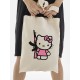 Сумка шоппер бежевый Аниме Hello Kitty Куроми дрейн тканевая с принтом Хелло Китти геншин импакт однотонный мягкий большая с надписью Хело Кити через плечо с котом bts токийские мстители