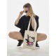 Сумка шоппер бежевый Аниме Hello Kitty Куроми дрейн тканевая с принтом Хелло Китти геншин импакт однотонный мягкий большая с надписью Хело Кити через плечо с котом bts токийские мстители