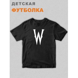 Футболка детская оверсайз с принтом надписью унисекс Уэнсдей