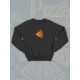Парные свитшоты pizza кусочек пиццы черная женская с принтом мем прикол для влюбленных пар парня и девушки, двоих подруг и друзей, мемная, прикольная парная одежда underground y2k оверсайз