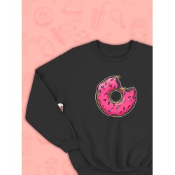Парные свитшоты пончик Симпсоны Simpsons черная женская с принтом Симсоны donut донатс для влюбленных пар парня и девушки, двоих подруг и друзей, мемная, парная одежда андеграунд y2k оверсайз