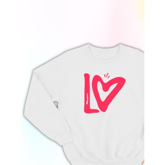 Парные свитшоты Love надпись любовь Lo y2k белый мужской с принтом aesthetic для влюбленных пар парня и девушки, двоих подруг, мемная, прикольная парная одежда оверсайз андеграунд street style