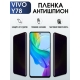 Защитная гидрогелевая пленка для смартфона Vivo Y78. Полиуретановая плёнка антишпион на мобильный телефон Виво У78, для защиты экрана.