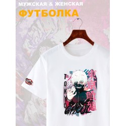 Футболка Токийский гуль аниме Tokyo Ghoul Kaneki zxc с принтом
