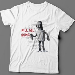 Футболка с надписью Kill all huma..