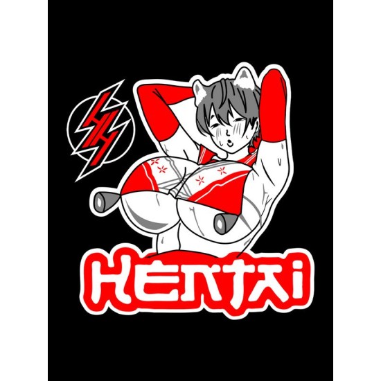 Шоппер черный с принтом Хентай. Сумка Hello Kitty для шопинга на плечо тканевая, мужская и женская.