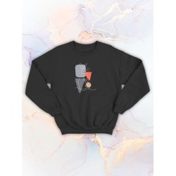 Парные свитшоты Кролики aesthetic art заяц черный мужской с принтом минимализм для влюбленных пар парня и девушки, двоих подруг, милая, мемная прикольная парная одежда андеграунд y2k style оверсайз