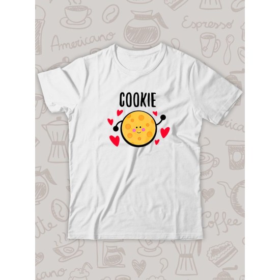 Парная футболка кофе и печенька каваи Cookie с принтом
