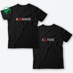 Парная футболка для двоих влюбленных с принтом Bonnie&Clyde