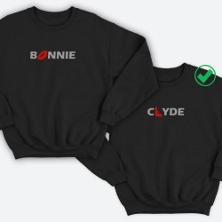 Парные свитшоты для двоих мужа и жены, влюбленных Bonnie&Clyde. Толстовки для двоих