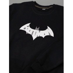 Парные свитшоты для двоих мужа и жены, влюбленных с принтом Mr Batman & Mrs Batman / Толстовка без капюшона для пары