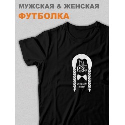 Футболка оверсайз с принтом надписью унисекс Уэнсдей