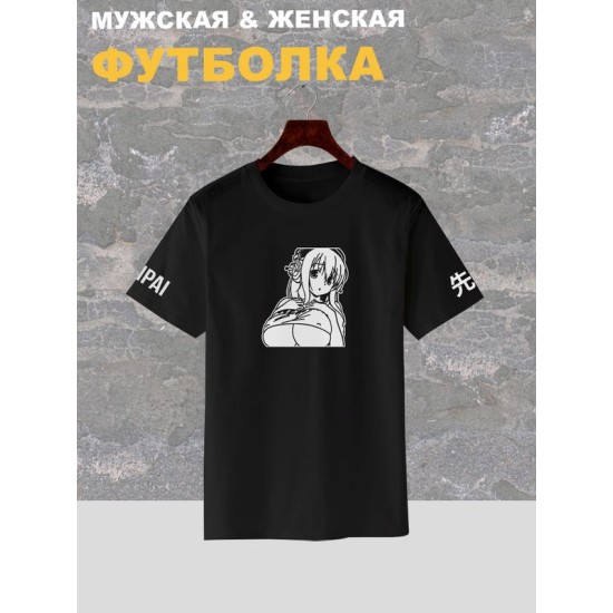 Футболка аниме тян девушка хентай hentai y2k с принтом