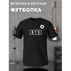 Футболка BTS logo к-поп группа БТС логотип с принтом