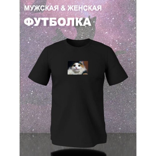 Футболка мемный котик кот смотрит мем с котом с принтом