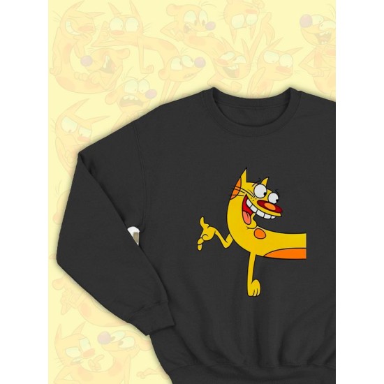 Парные свитшоты Котопес Кот CatDog Cat прикол черная женская с принтом для влюбленных пар парня и девушки, двоих подруг и друзей, мемная, прикольная парная одежда underground y2k оверсайз