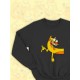 Парные свитшоты Котопес Кот CatDog Cat прикол черная женская с принтом для влюбленных пар парня и девушки, двоих подруг и друзей, мемная, прикольная парная одежда underground y2k оверсайз